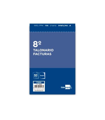 Talonario liderpapel facturas 8º original y copia t200 con iva